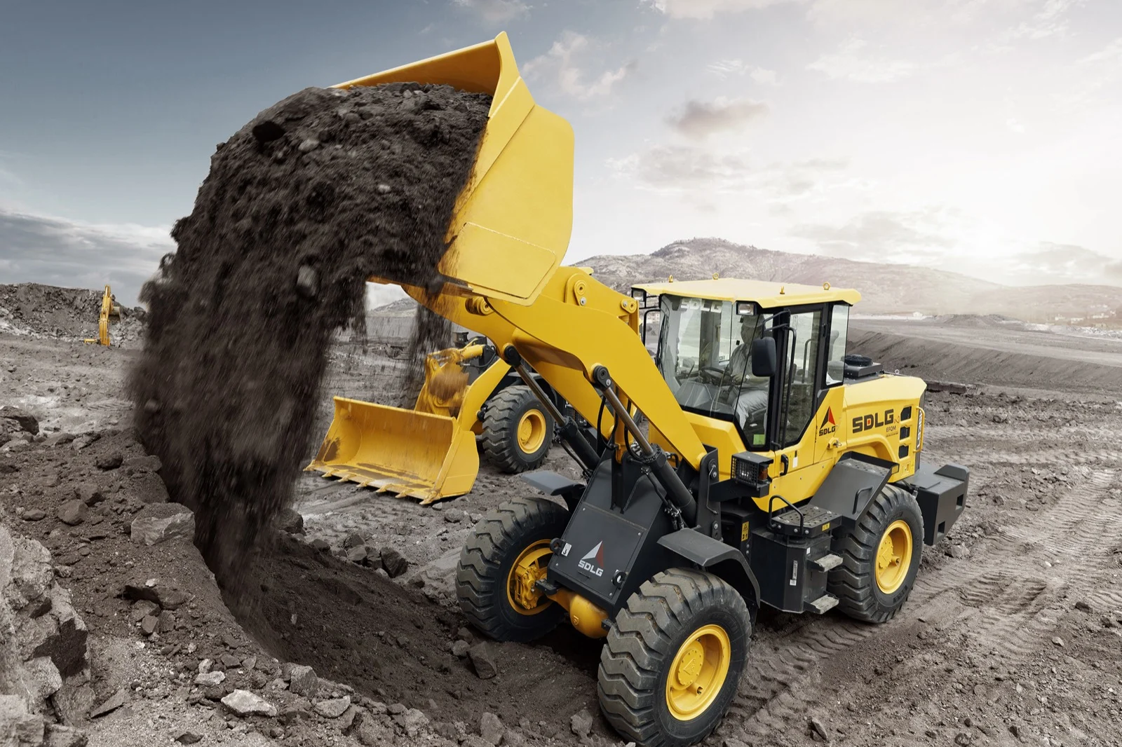 SDLG excavators on the TerraX yard in Toronto